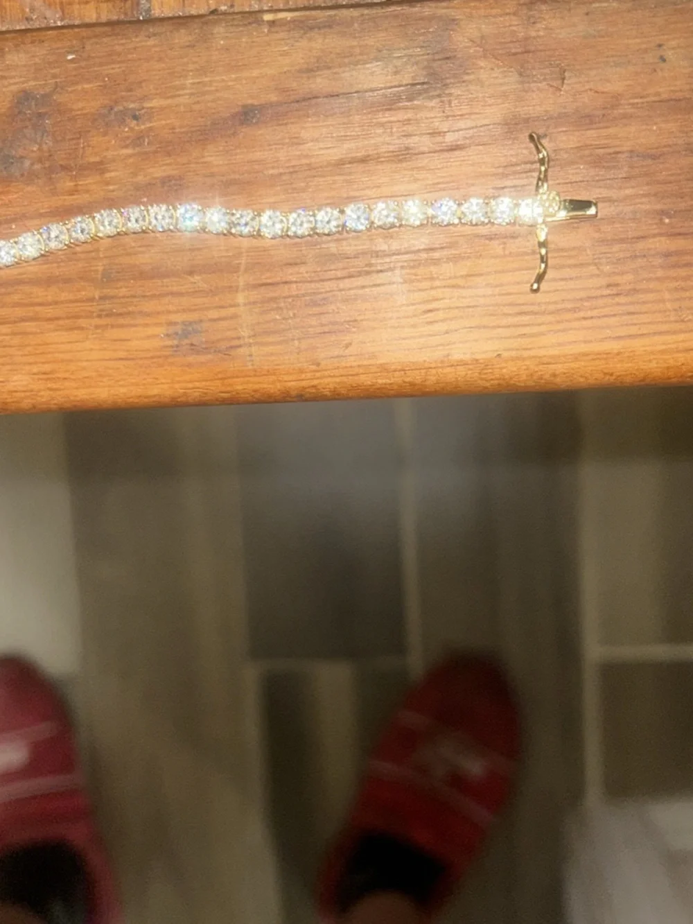 Gold over 925 silver moissanite tennis bracelet 7.5 in 4mm